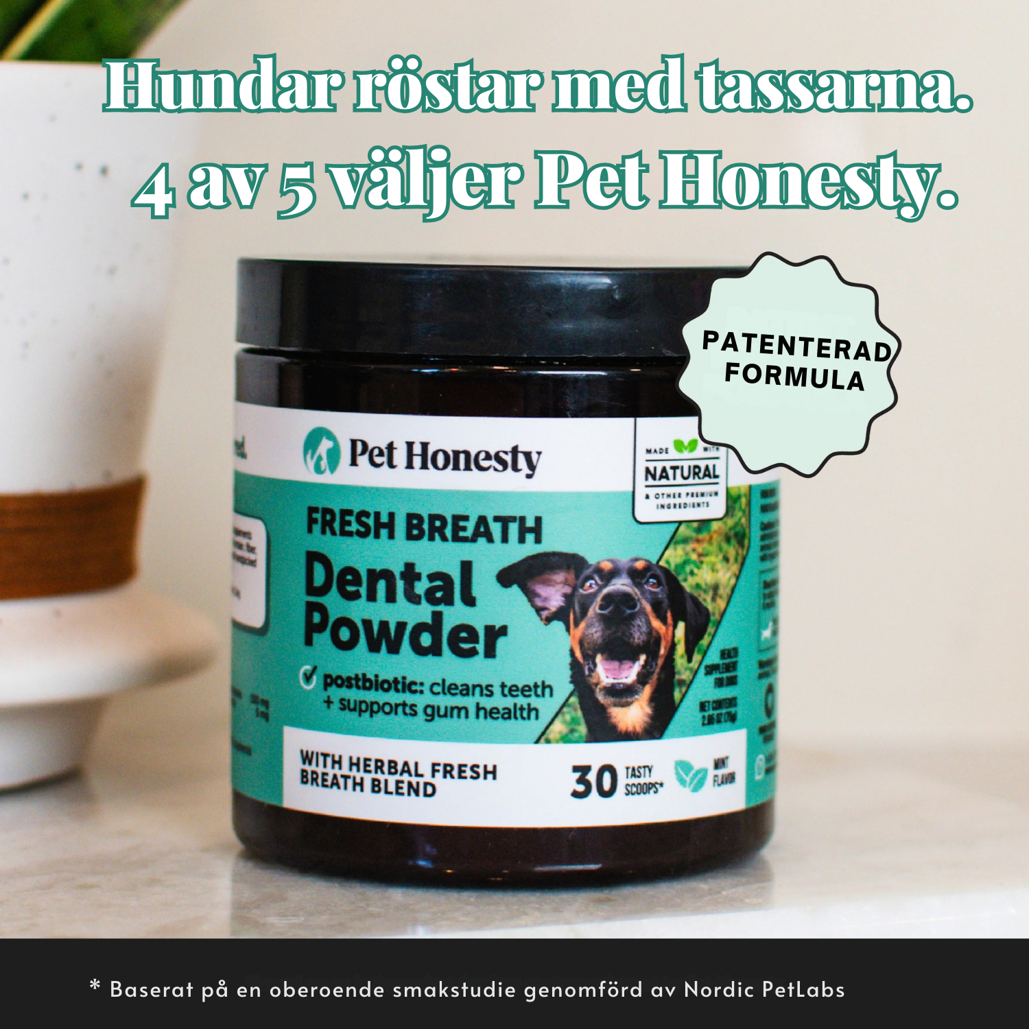 Pet Honesty - Tannpulver for hund | Friskere munn fra innsiden